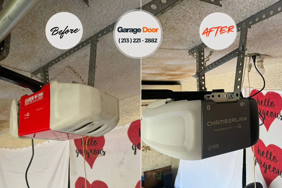 Before and after: garage door repair Pea Ridge, WV